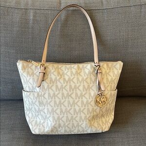 Michael Kors Beige Monogram Tote